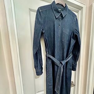 Ralph Lauren Blue Denim Shirtdress Midi Length Size 10, Excel. Condition